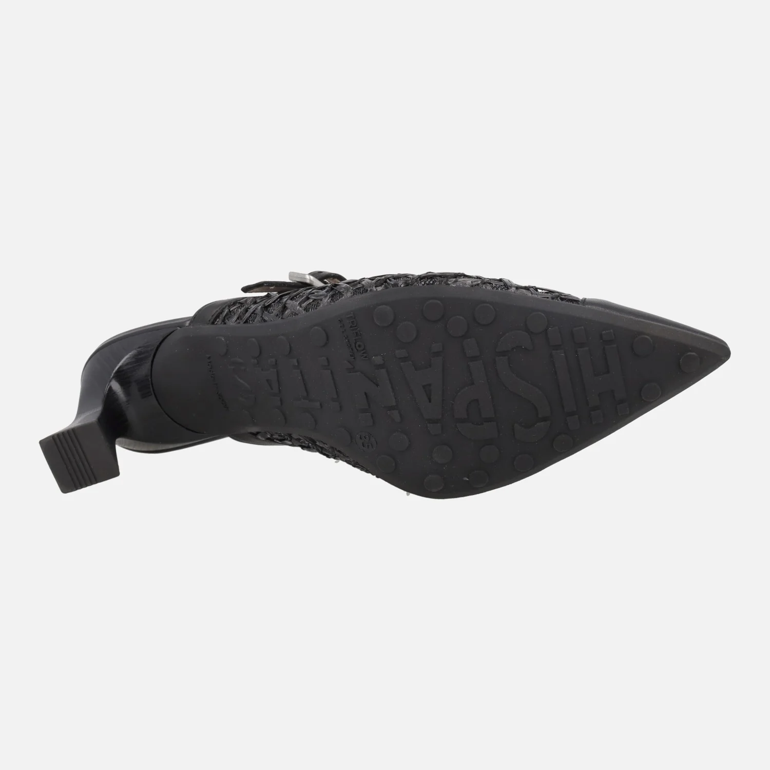 Zapatos de tacón destalonados en combinado de piel y rafia - Image 18