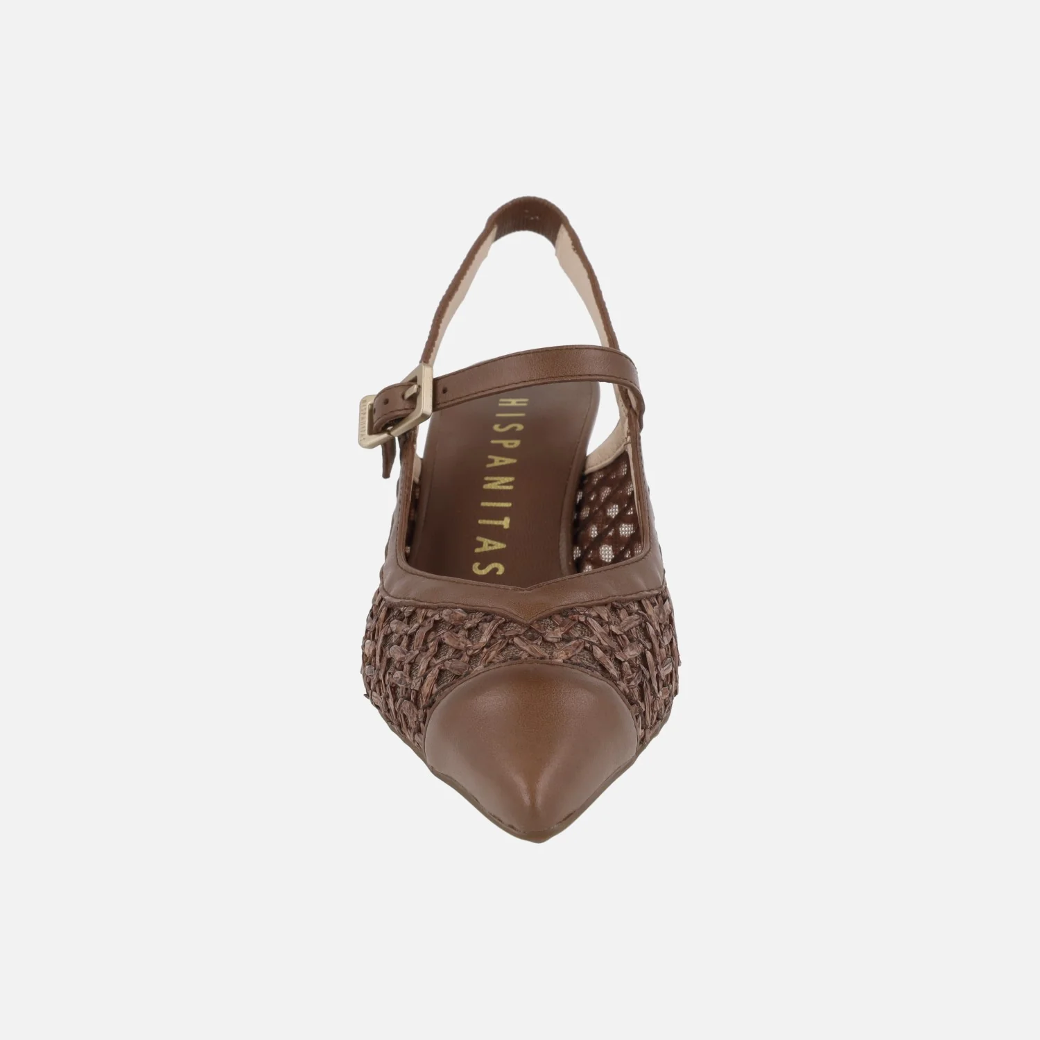 Zapatos de tacón destalonados en combinado de piel y rafia - Image 5