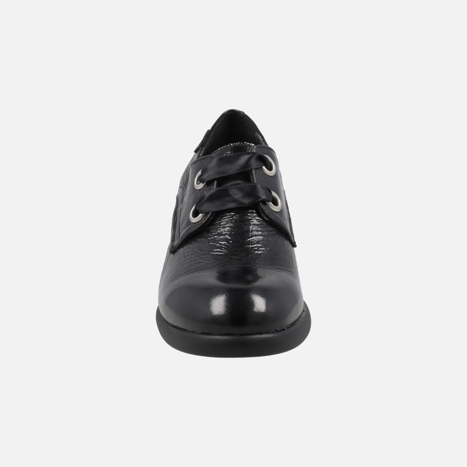 Zapatos de tacón en charol negro con cordones - Image 5