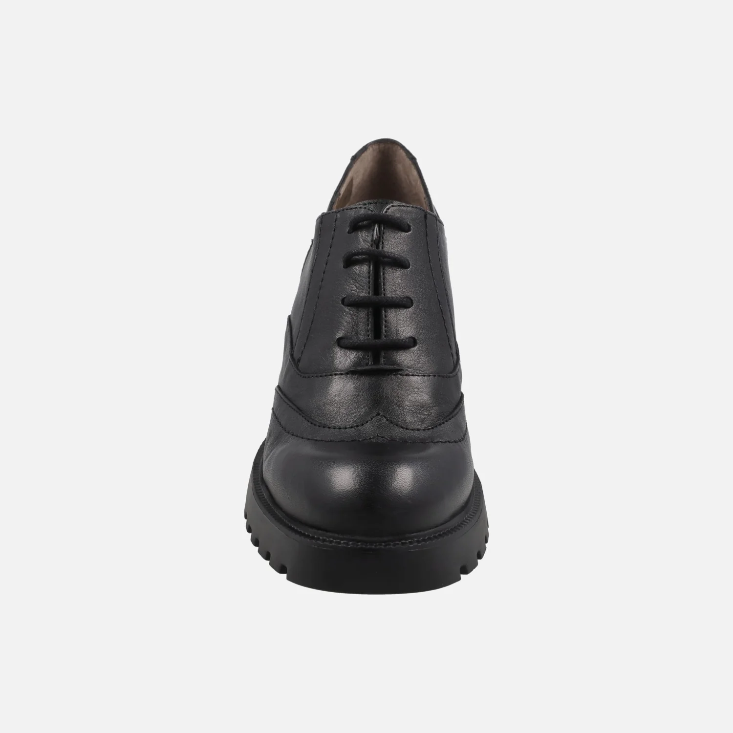 Zapatos de tacón estilo oxford en piel negra - Image 5
