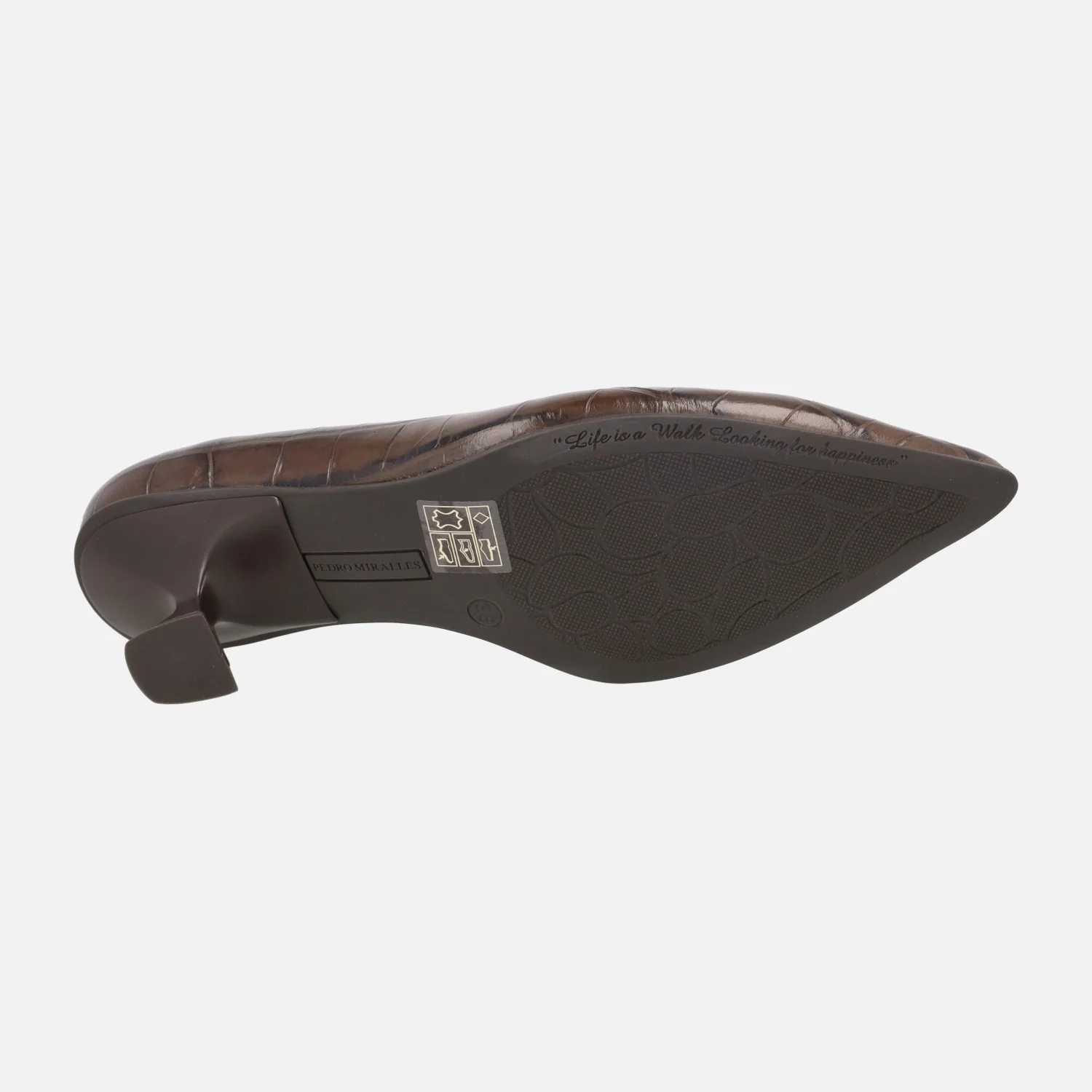 Zapatos de tacón Slatina en piel grabada coco - Image 12
