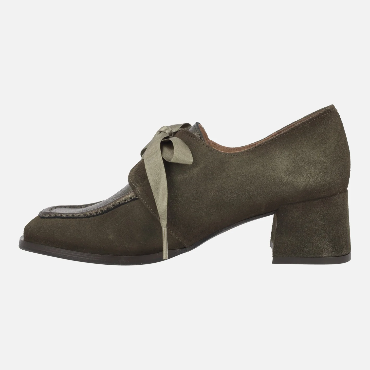 Zapatos de tacón Talitha en piel y ante con cordones de raso - Image 3