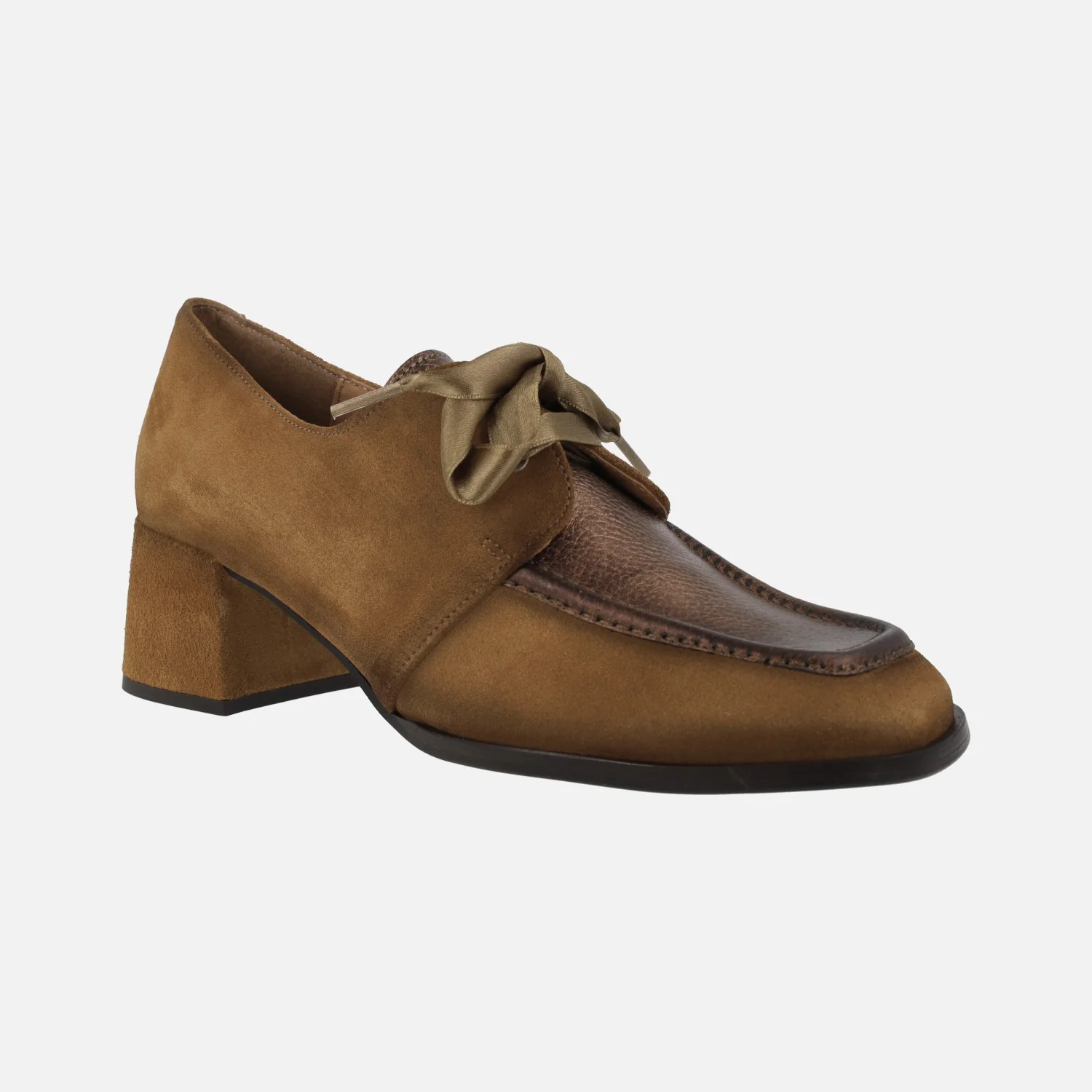 Zapatos de tacón Talitha en piel y ante con cordones de raso - Image 6