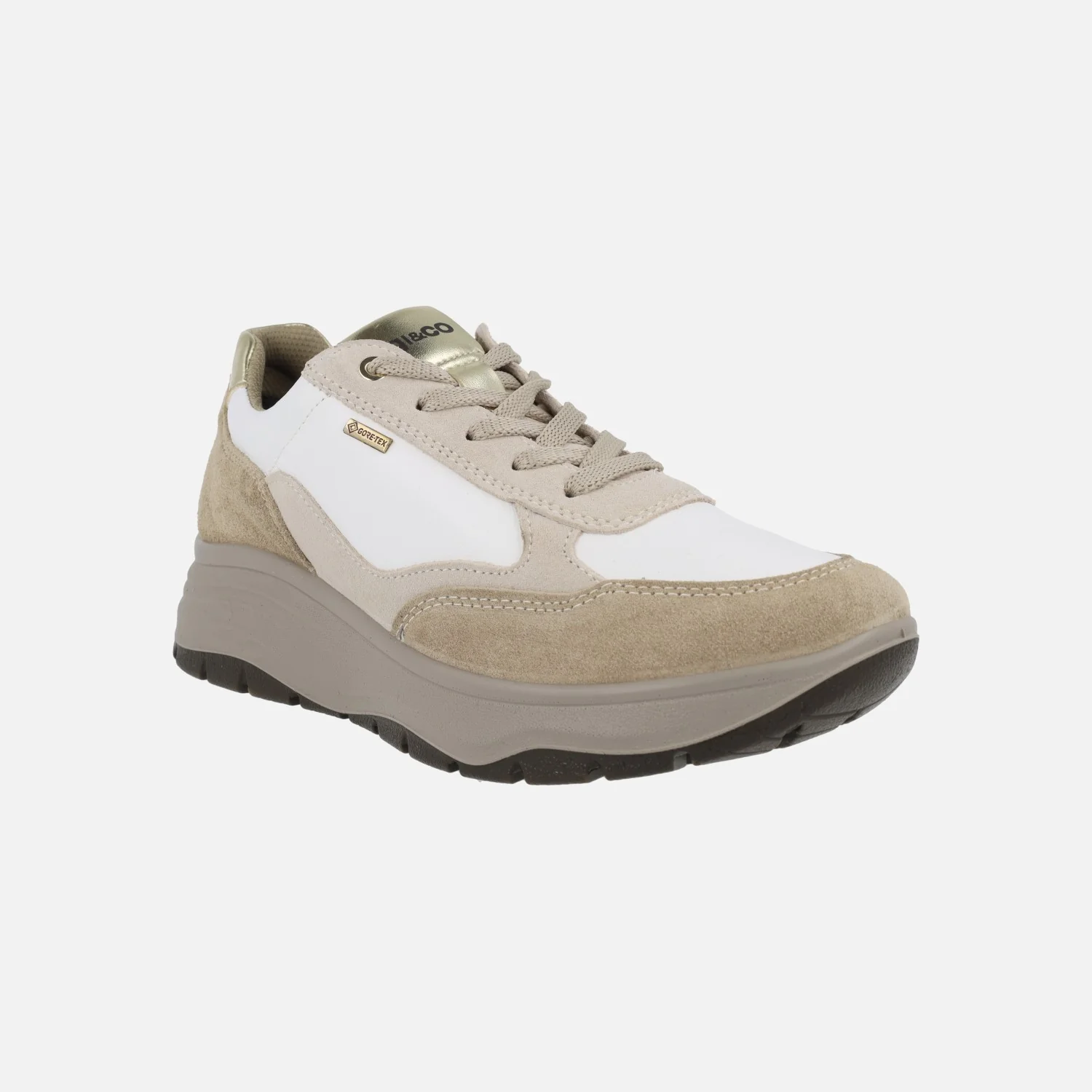 Zapatos deportivos con Gore tex en combinado blanco y beige - Image 2