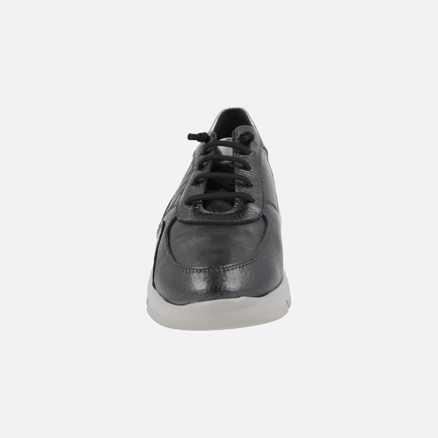 Zapatos deportivos confort en charol gris con cordones elásticos - Image 5