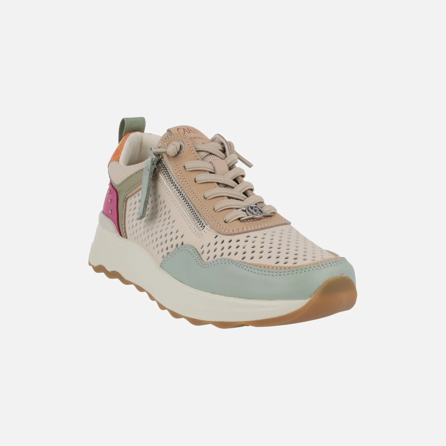 Zapatos deportivos de piel con cordones elásticos y cremallera - Image 2