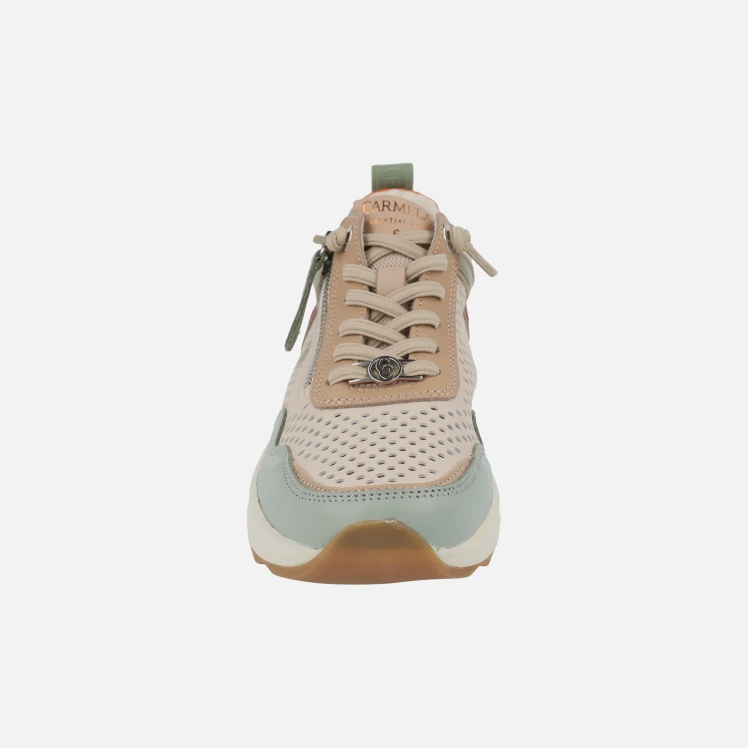 Zapatos deportivos de piel con cordones elásticos y cremallera - Image 5