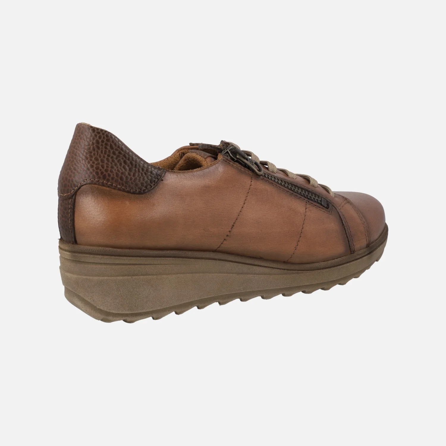 Zapatos deportivos de piel con cordones y cremallera - Image 3