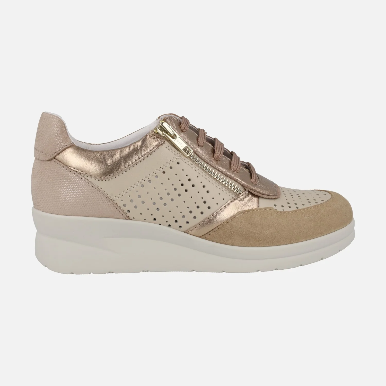Zapatos deportivos de piel con cordones y cremallera Riposella