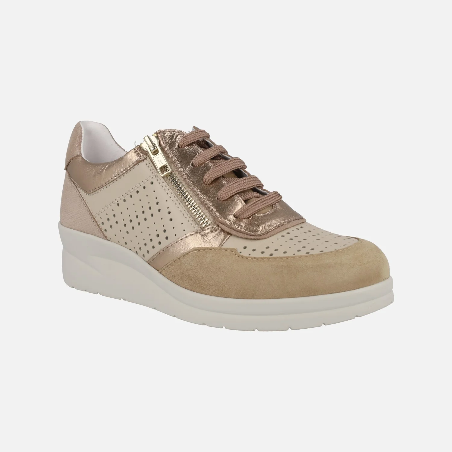 Zapatos deportivos de piel con cordones y cremallera Riposella - Image 2