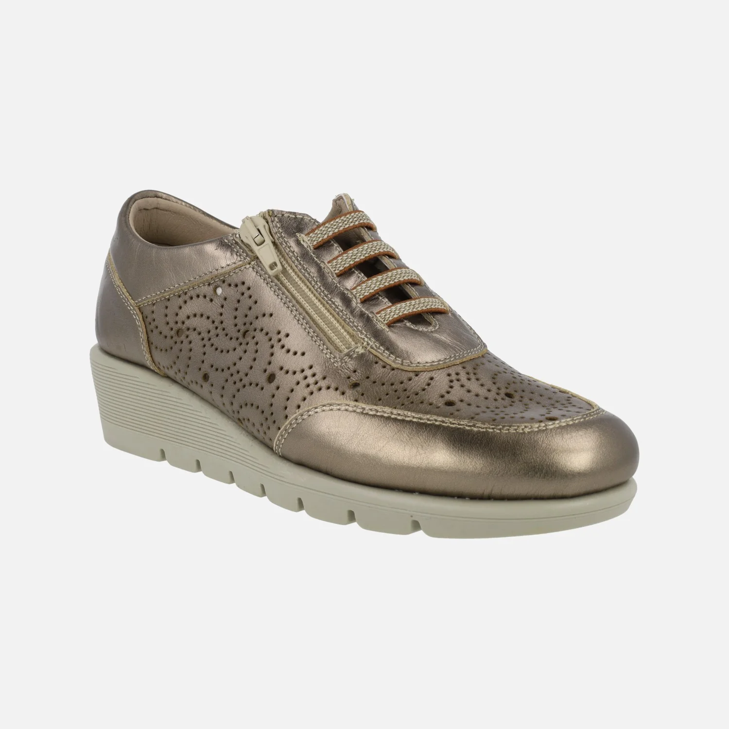 Zapatos deportivos de piel con dibujos troquelados - Image 8