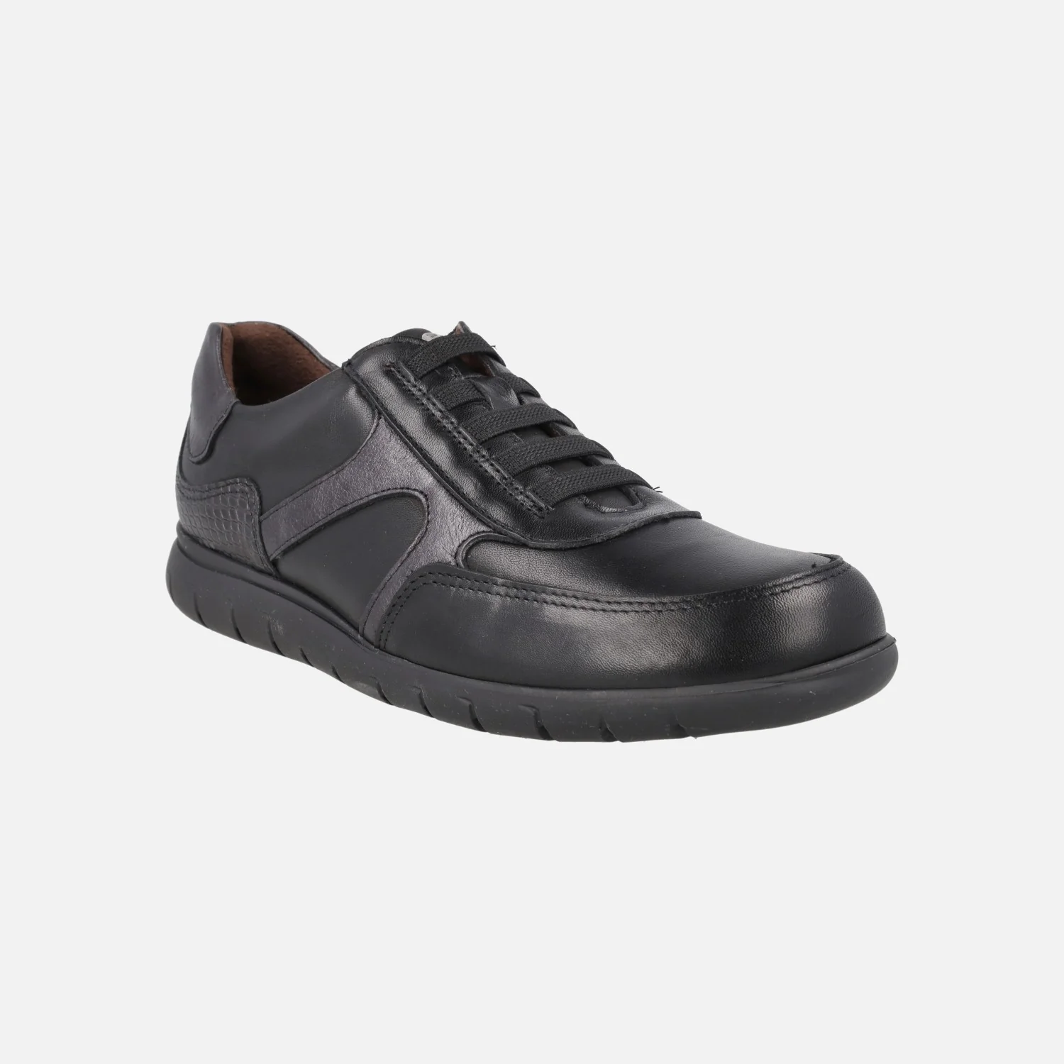 Zapatos deportivos de piel con detalles metalizados y gomas elásticas - Image 2
