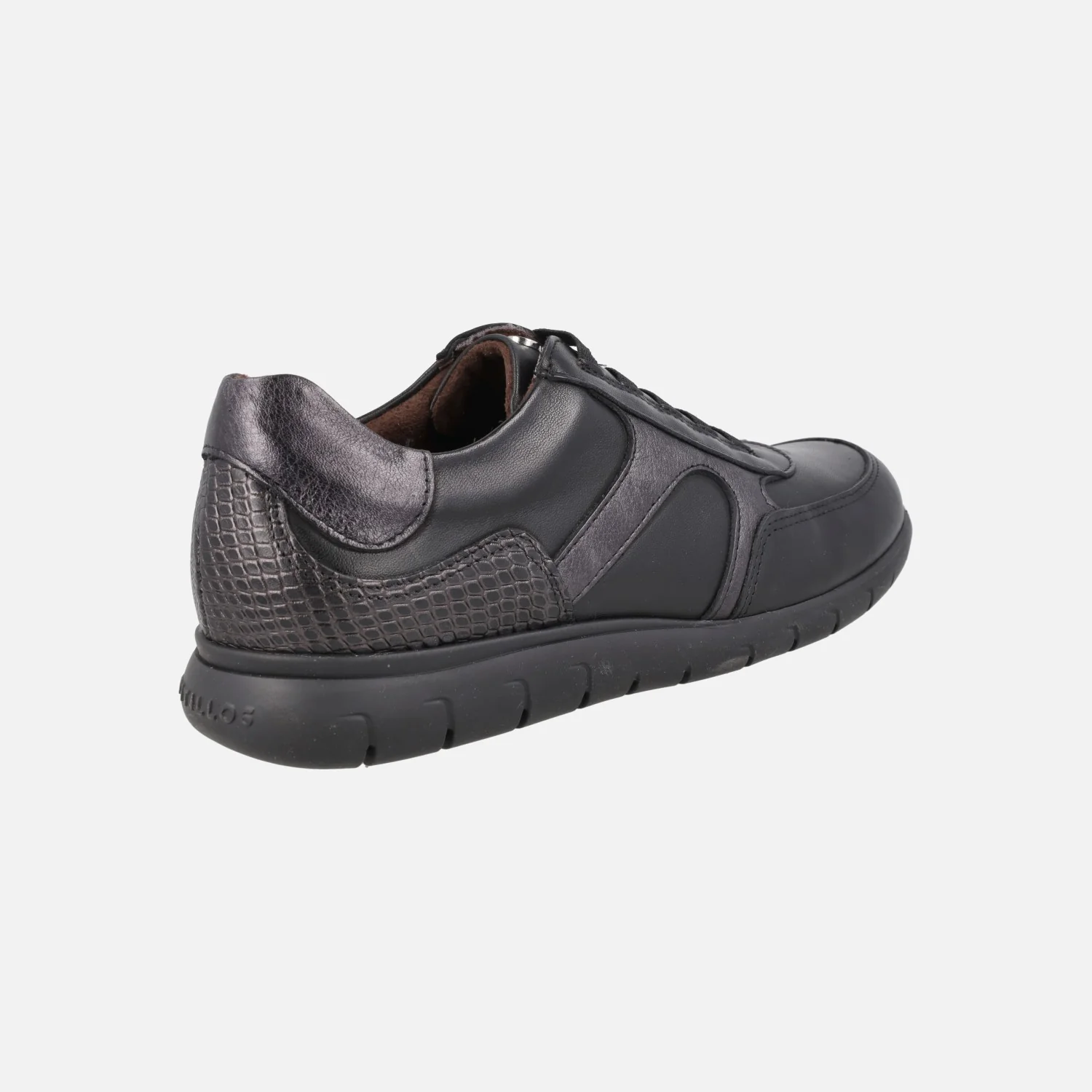 Zapatos deportivos de piel con detalles metalizados y gomas elásticas - Image 3