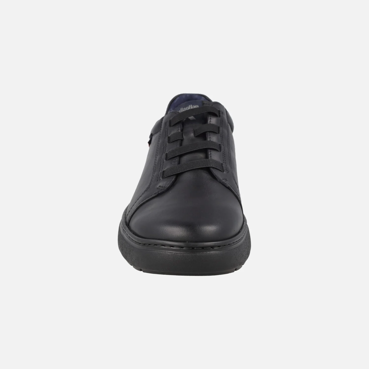 Zapatos deportivos de piel para hombre con cordones elásticos - Image 5
