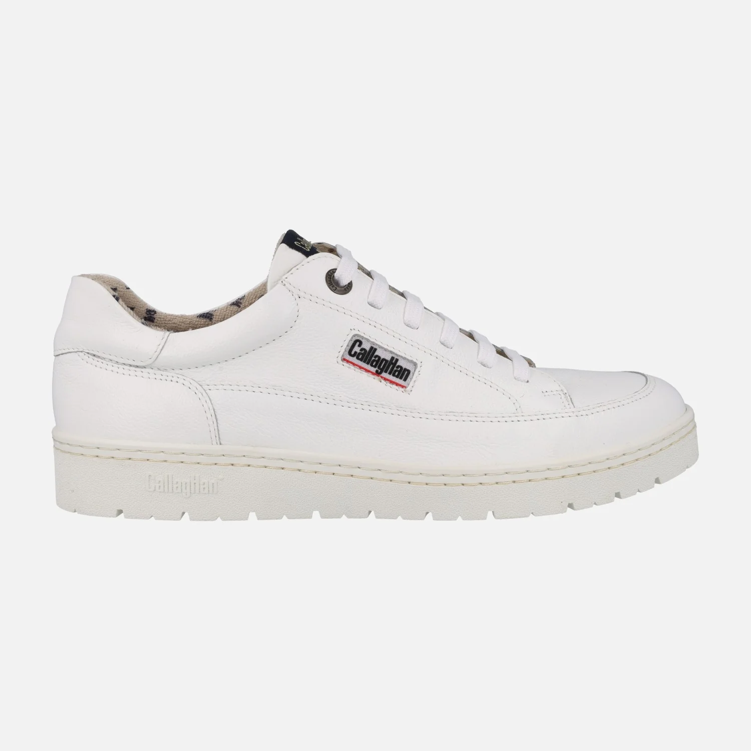 Zapatos deportivos en piel blanca para hombre