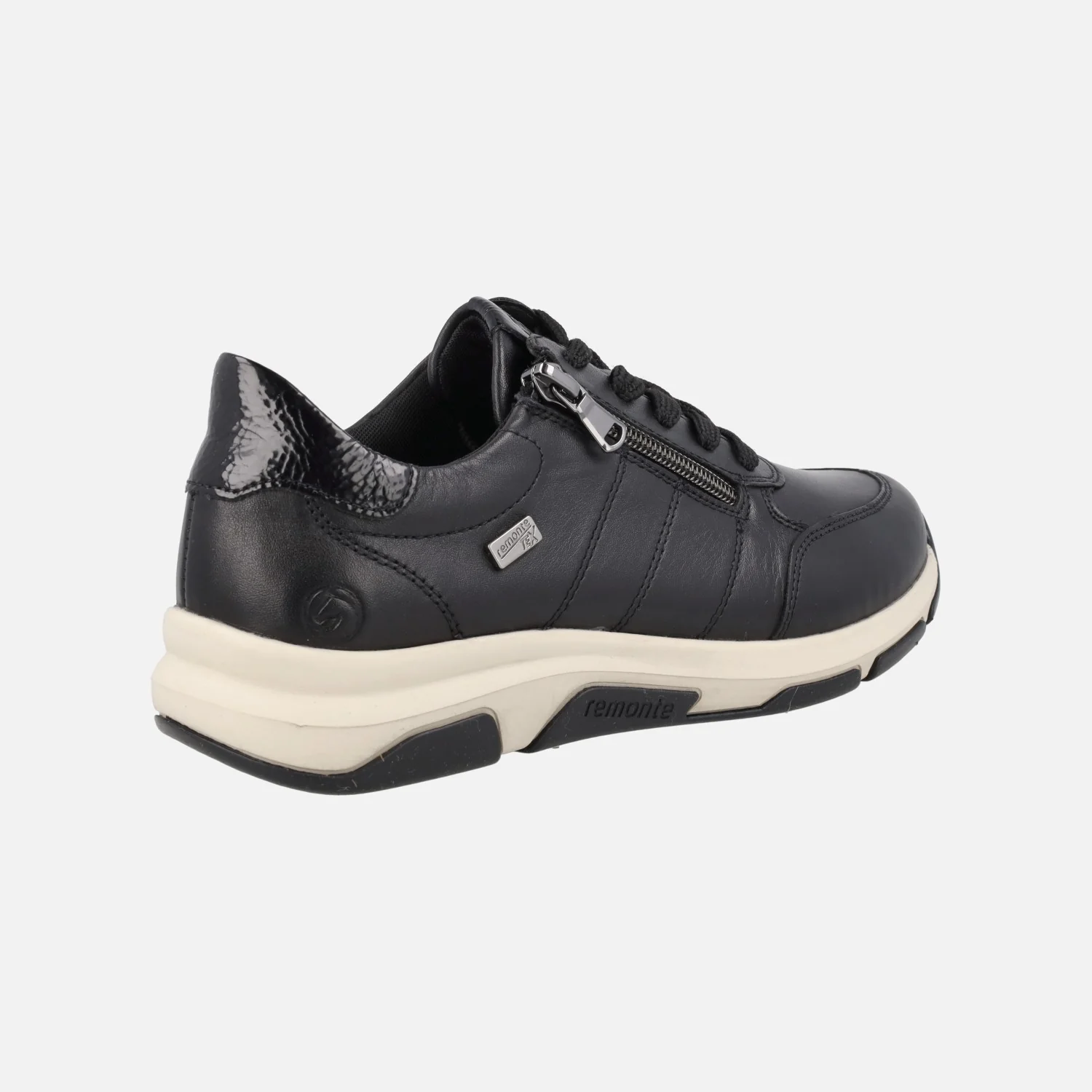 Zapatos deportivos en piel negra con membrana Remonte TEX - Image 3