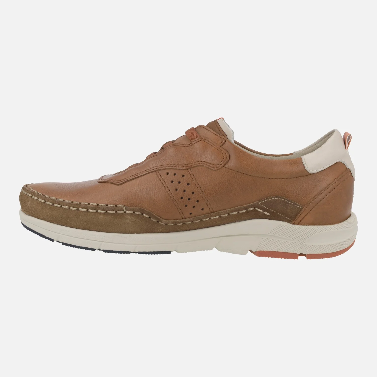 Zapatos deportivos marrones de piel con cordones elásticos Kai - Image 3
