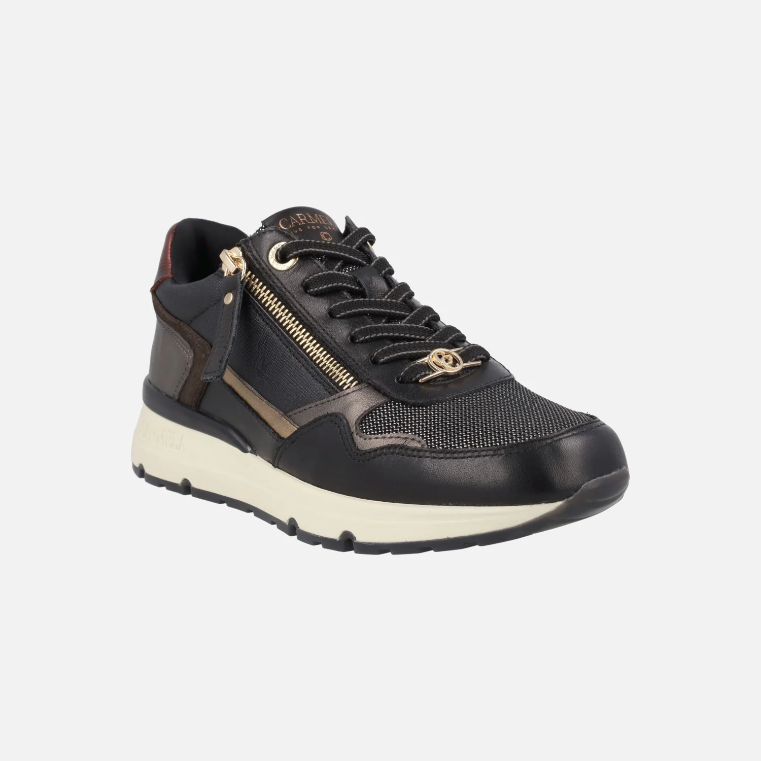 Zapatos deportivos multi material con cremallera y cordones - Image 2