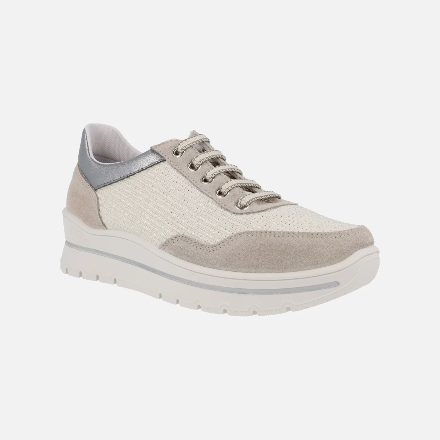 Zapatos deportivos multi material en combinado crudo con cordones - Image 2