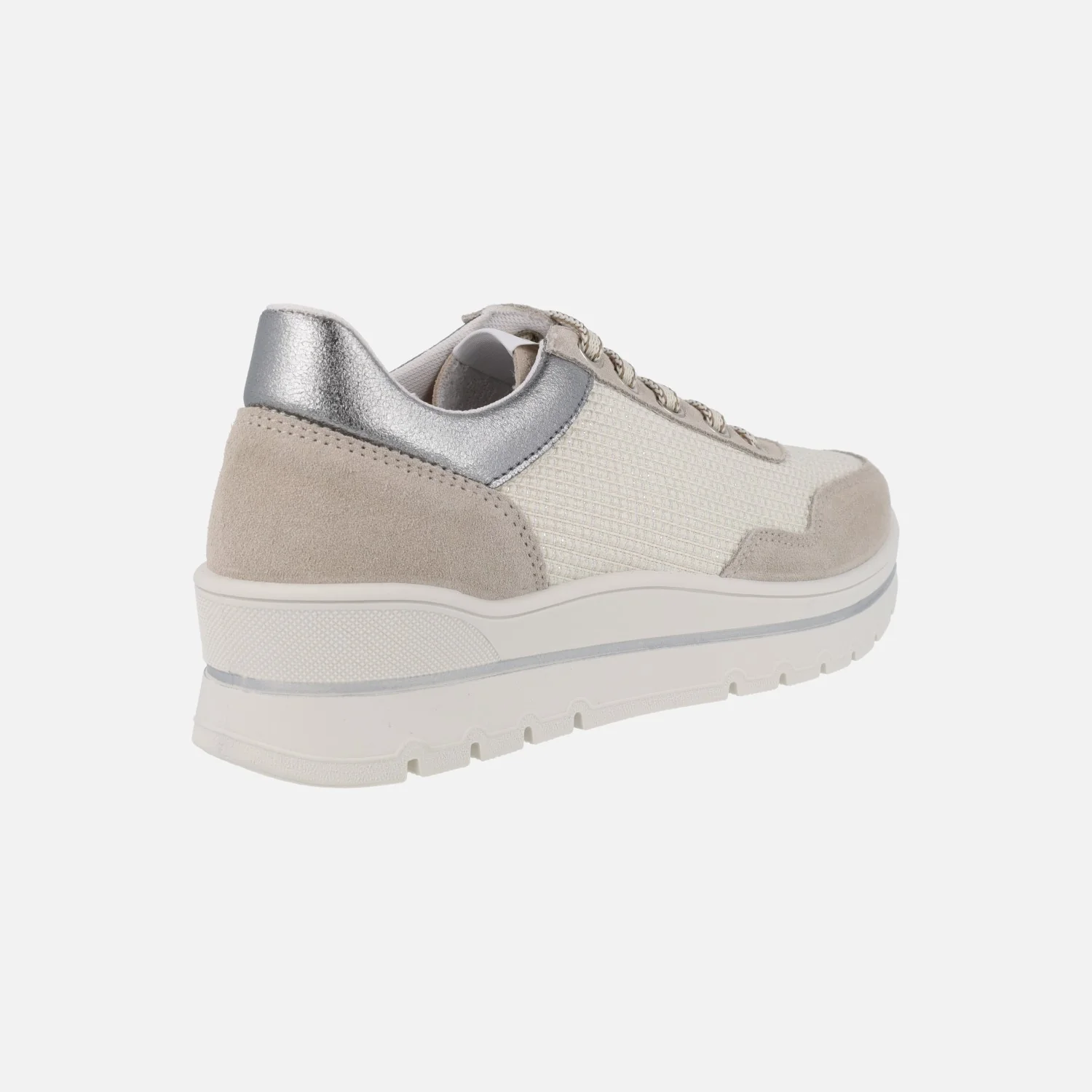 Zapatos deportivos multi material en combinado crudo con cordones - Image 4