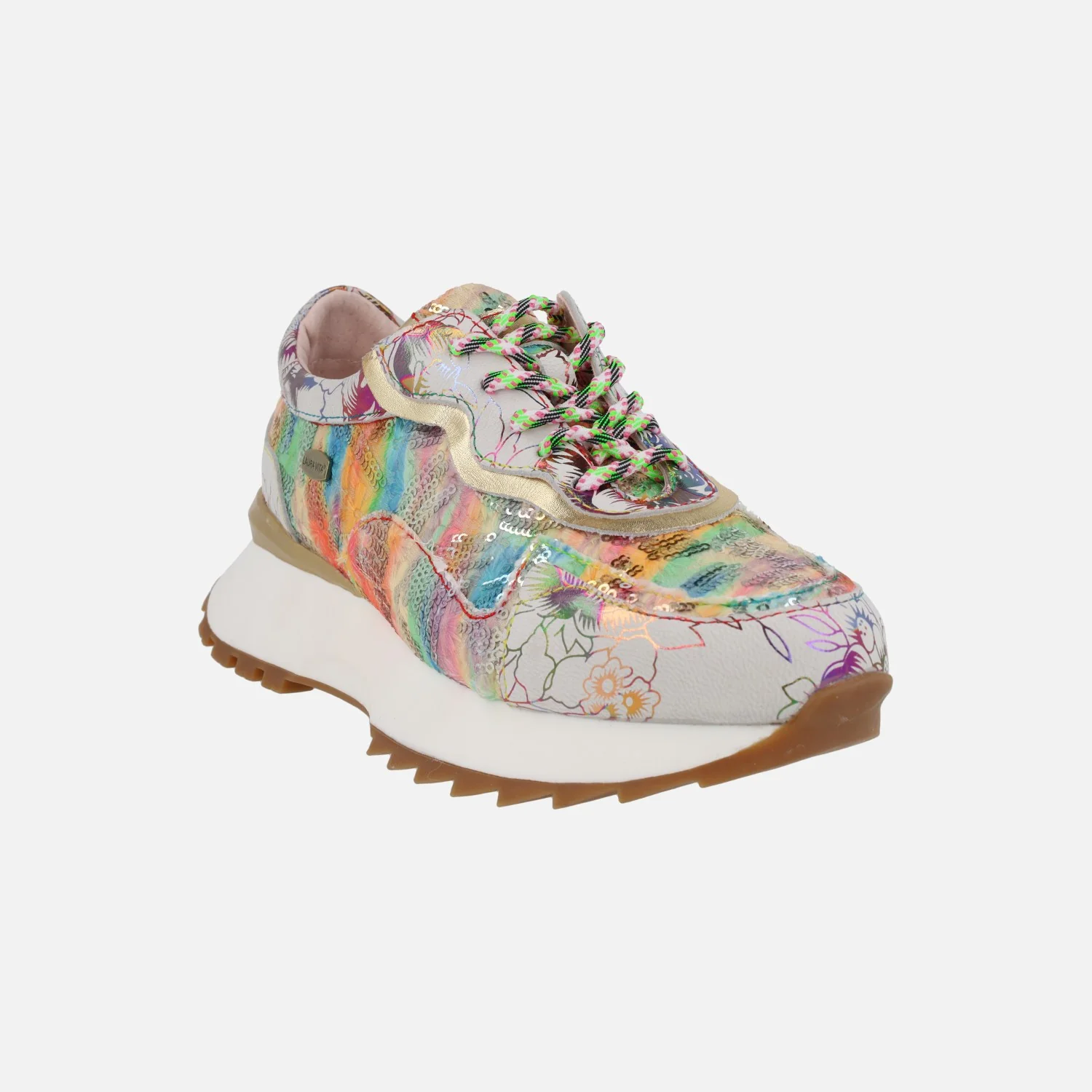 Zapatos deportivos multicolor con lentejuelas Tellao 06 Beige - Image 2
