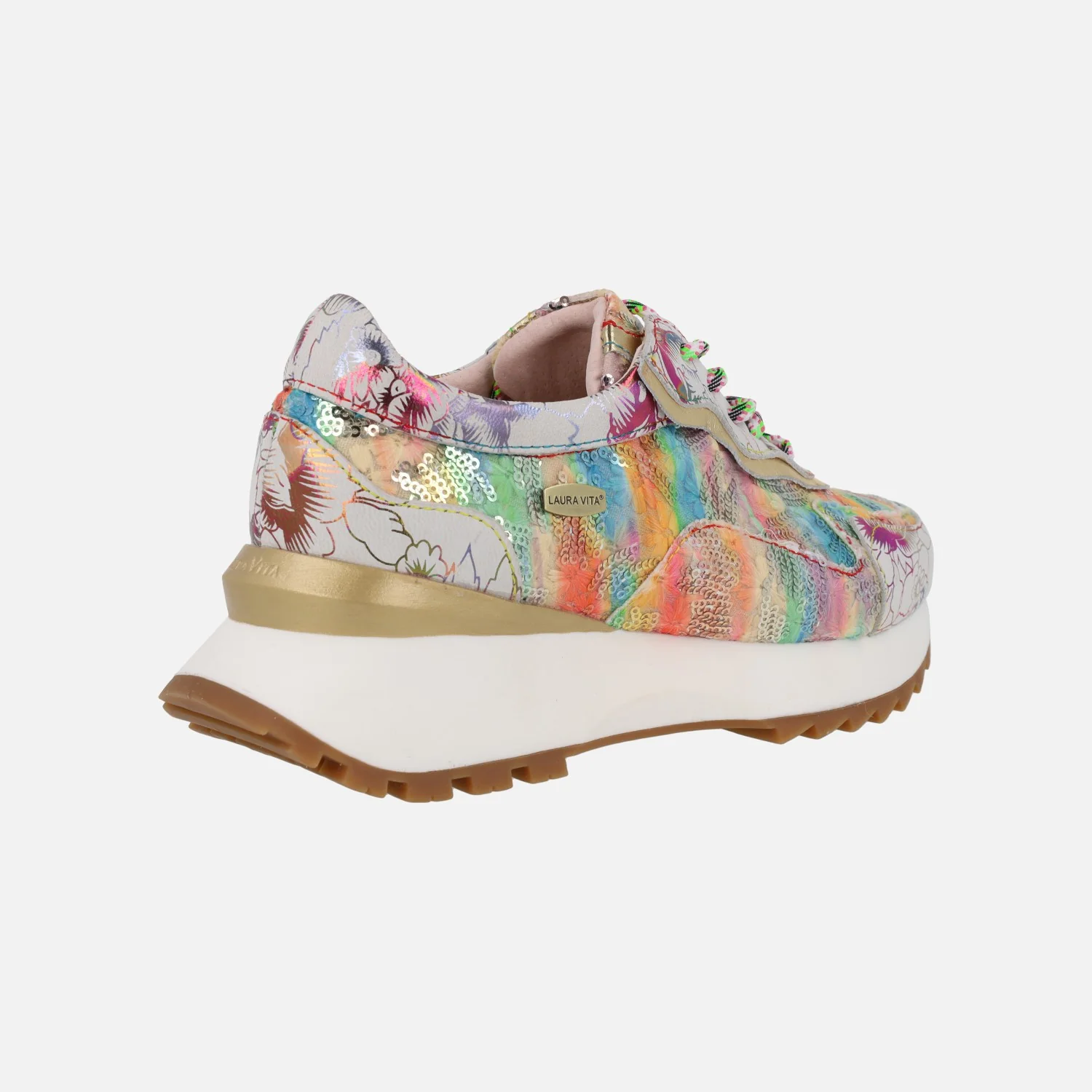 Zapatos deportivos multicolor con lentejuelas Tellao 06 Beige - Image 4