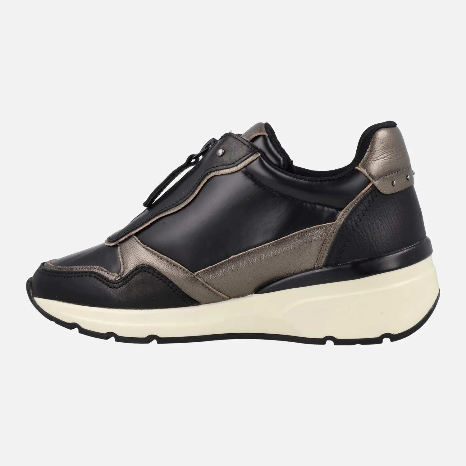 Zapatos deportivos multimaterial con cremallera central para mujer - Image 4