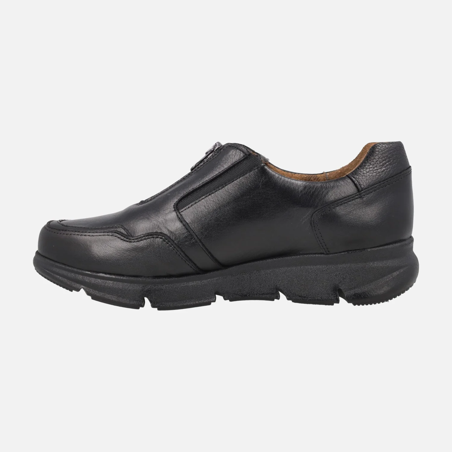 Zapatos deportivos negros con cierre de cremallera y elásticos - Image 4