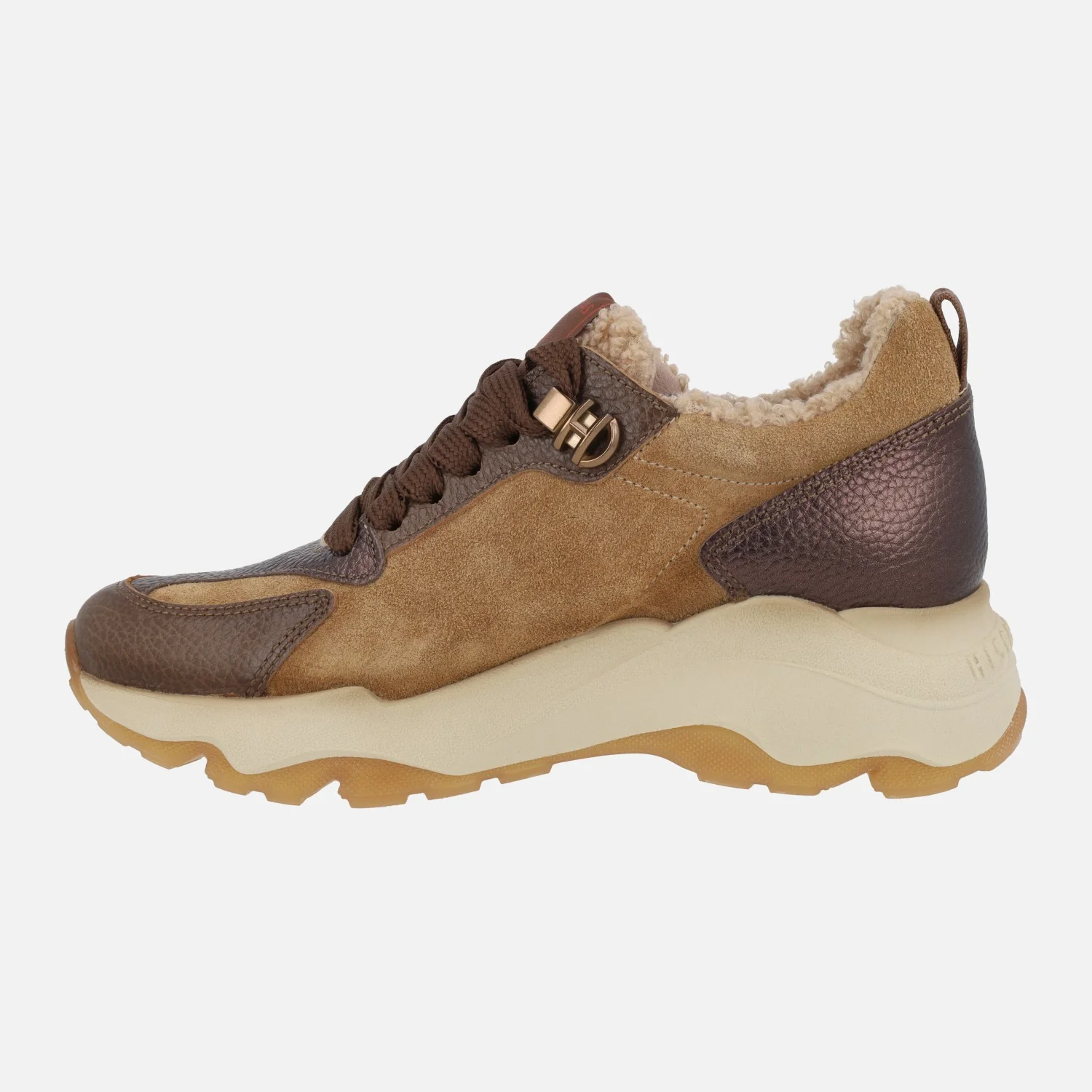 Zapatos deportivos Nepal en combinado piel serraje avellana - Image 3