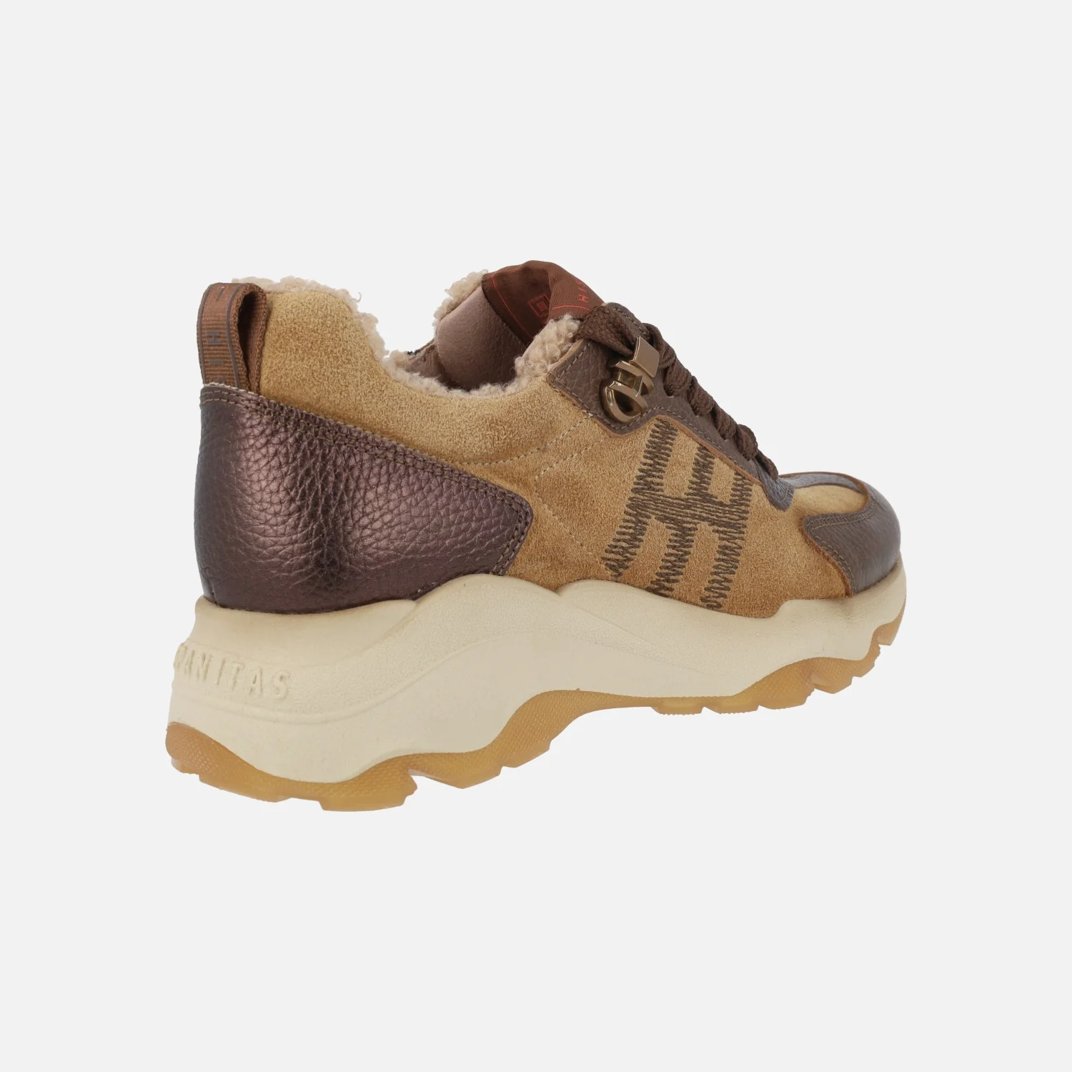 Zapatos deportivos Nepal en combinado piel serraje avellana - Image 4