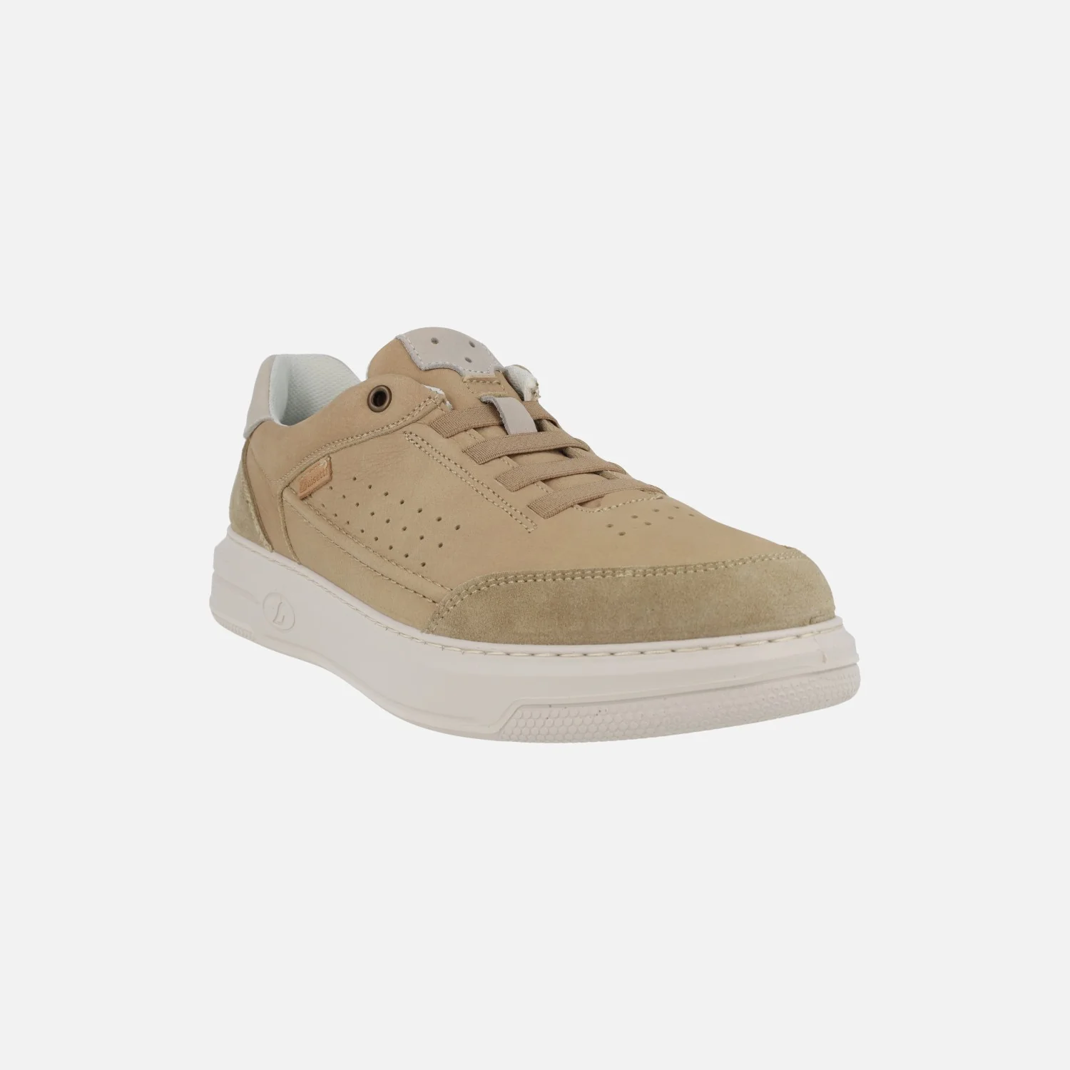 Zapatos deportivos para hombre en nobuck beige con elásticos - Image 2