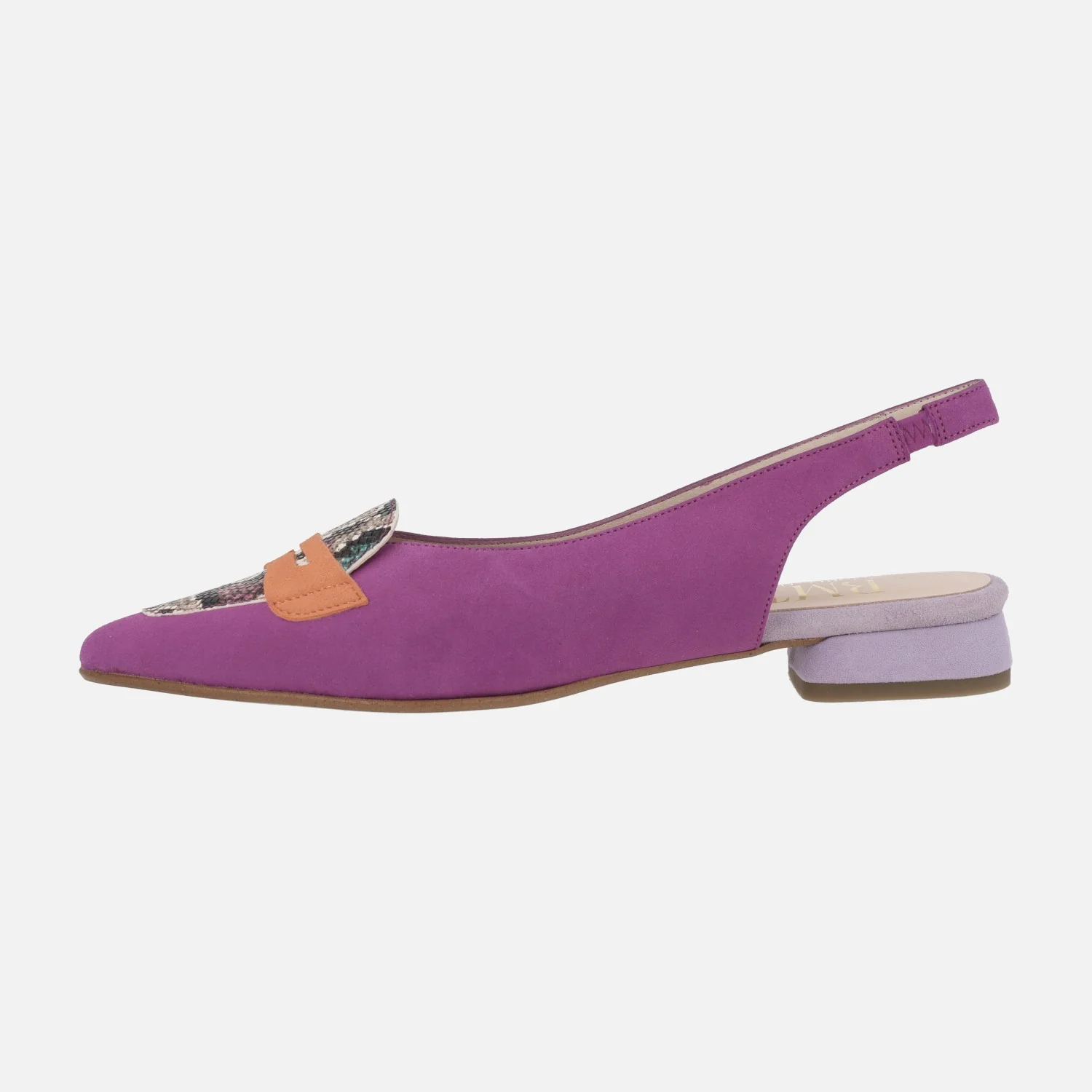 Zapatos destalonados en combinado fucsia con animal print - Image 3