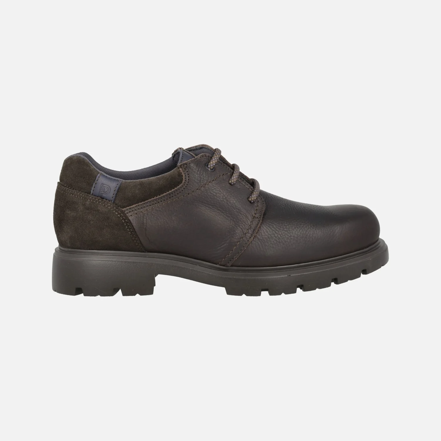 Zapatos marrones en piel y serraje con cordones para hombre