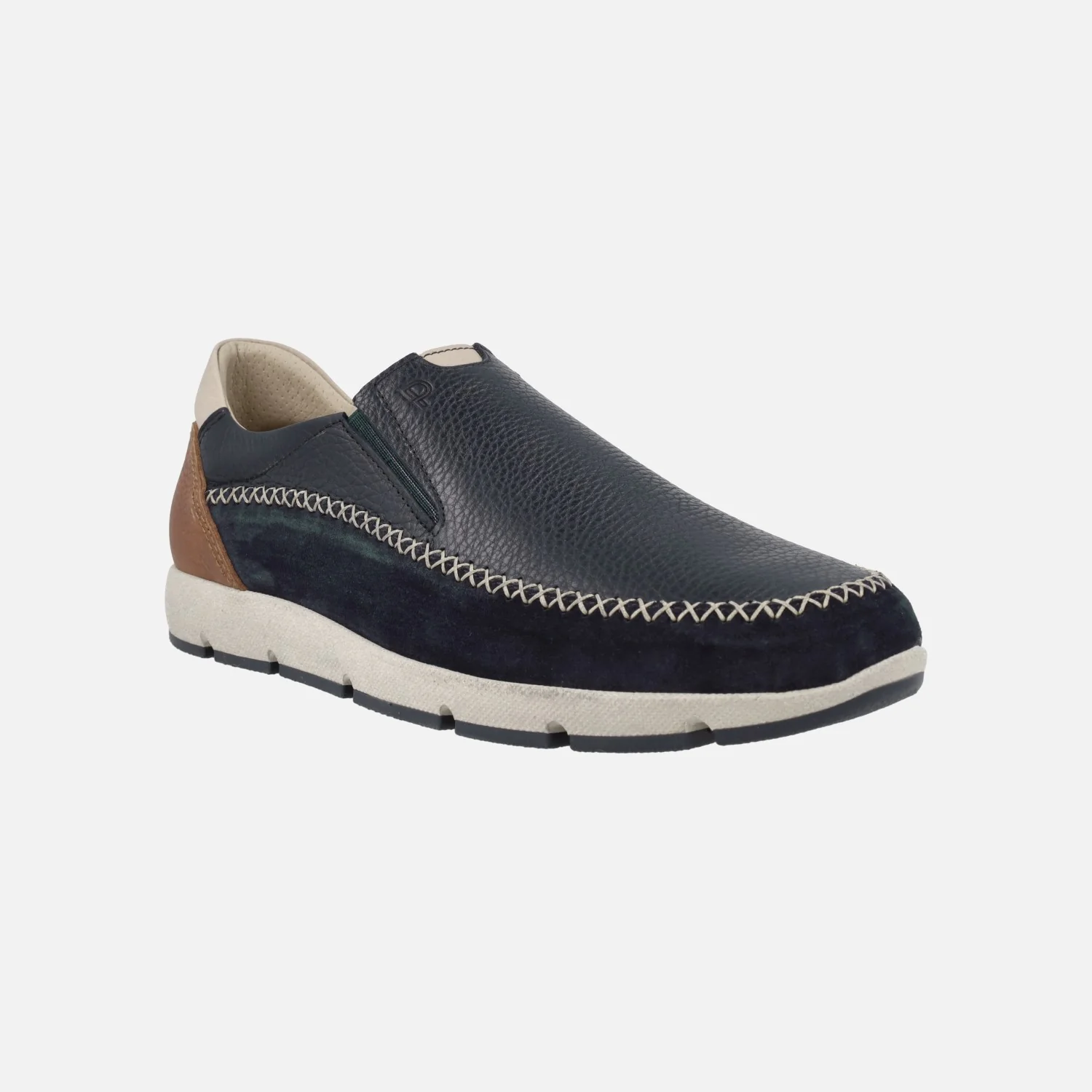 Zapatos mocasines confort para hombre en combinado azul marino - Image 2