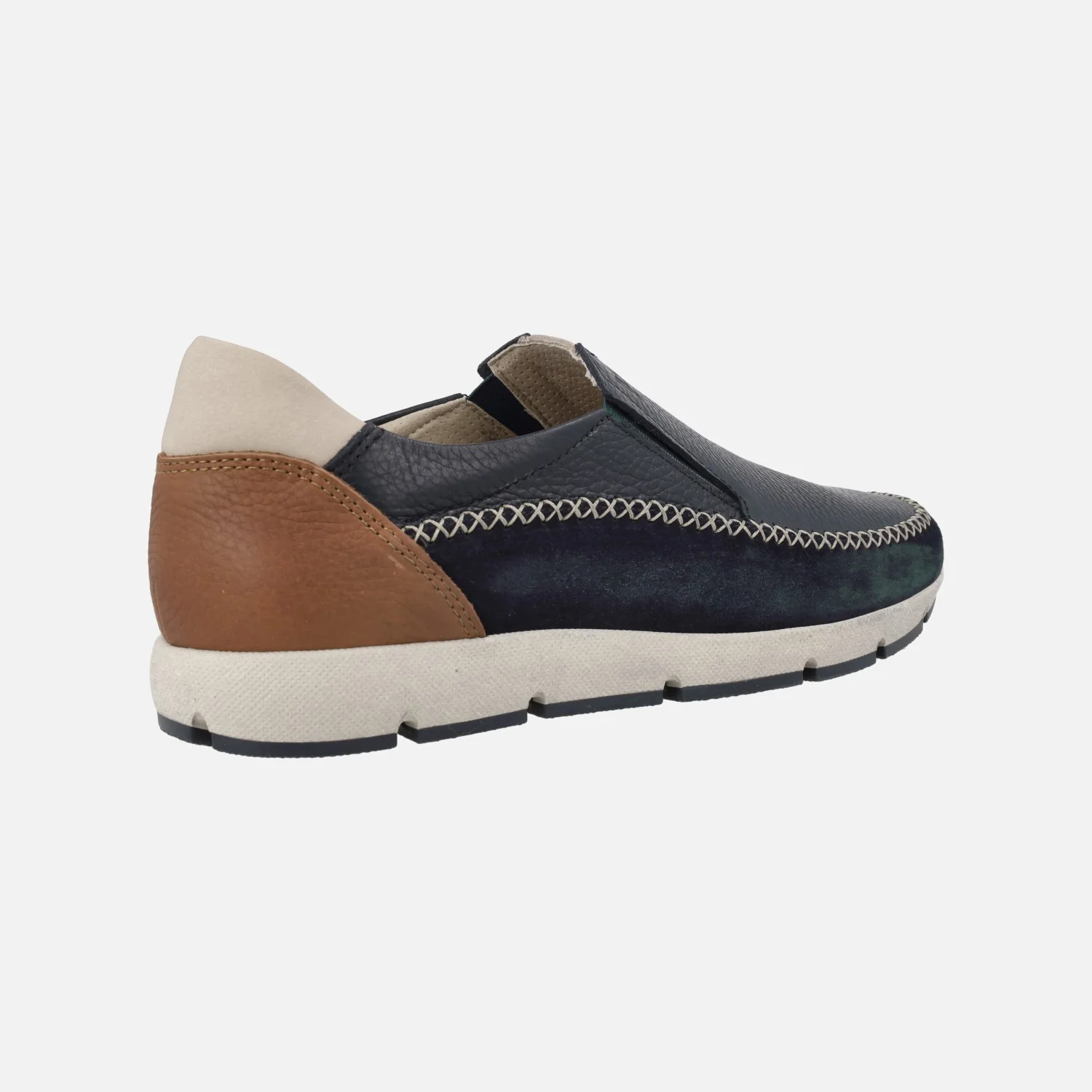 Zapatos mocasines confort para hombre en combinado azul marino - Image 3