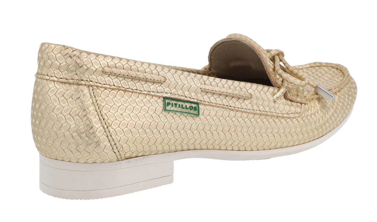 Zapatos mocasines de piel grabada con adorno de lazo - Image 4
