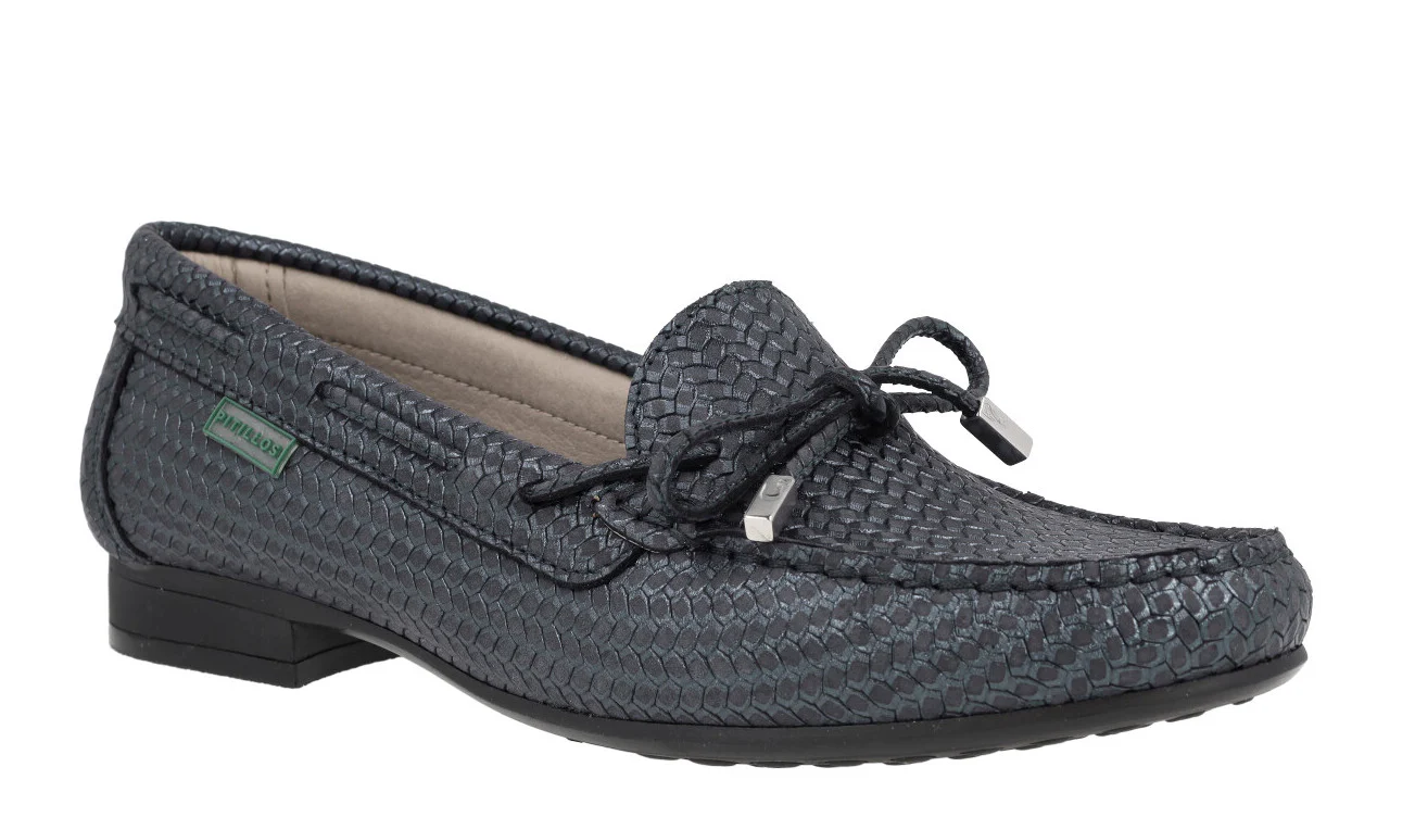 Zapatos mocasines de piel grabada con adorno de lazo - Image 6