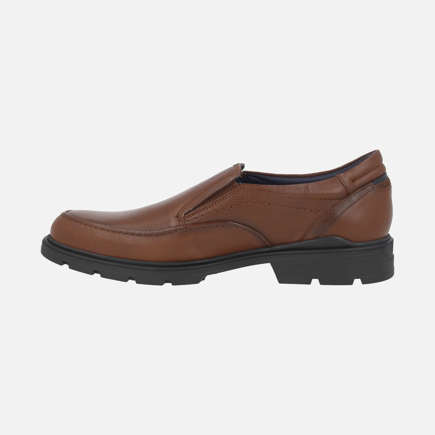 Zapatos mocasines Fredy en piel marrón con elásticos laterales - Image 3