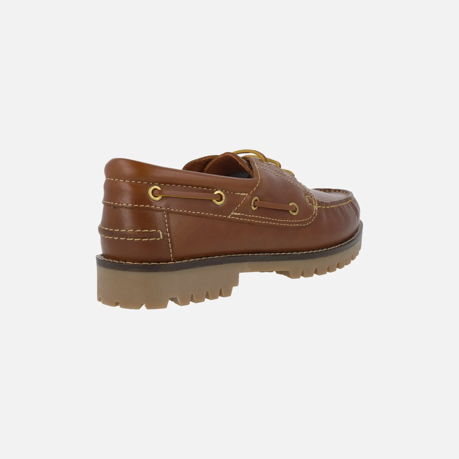 Zapatos náuticos de piel para hombre en color cuero - Image 3