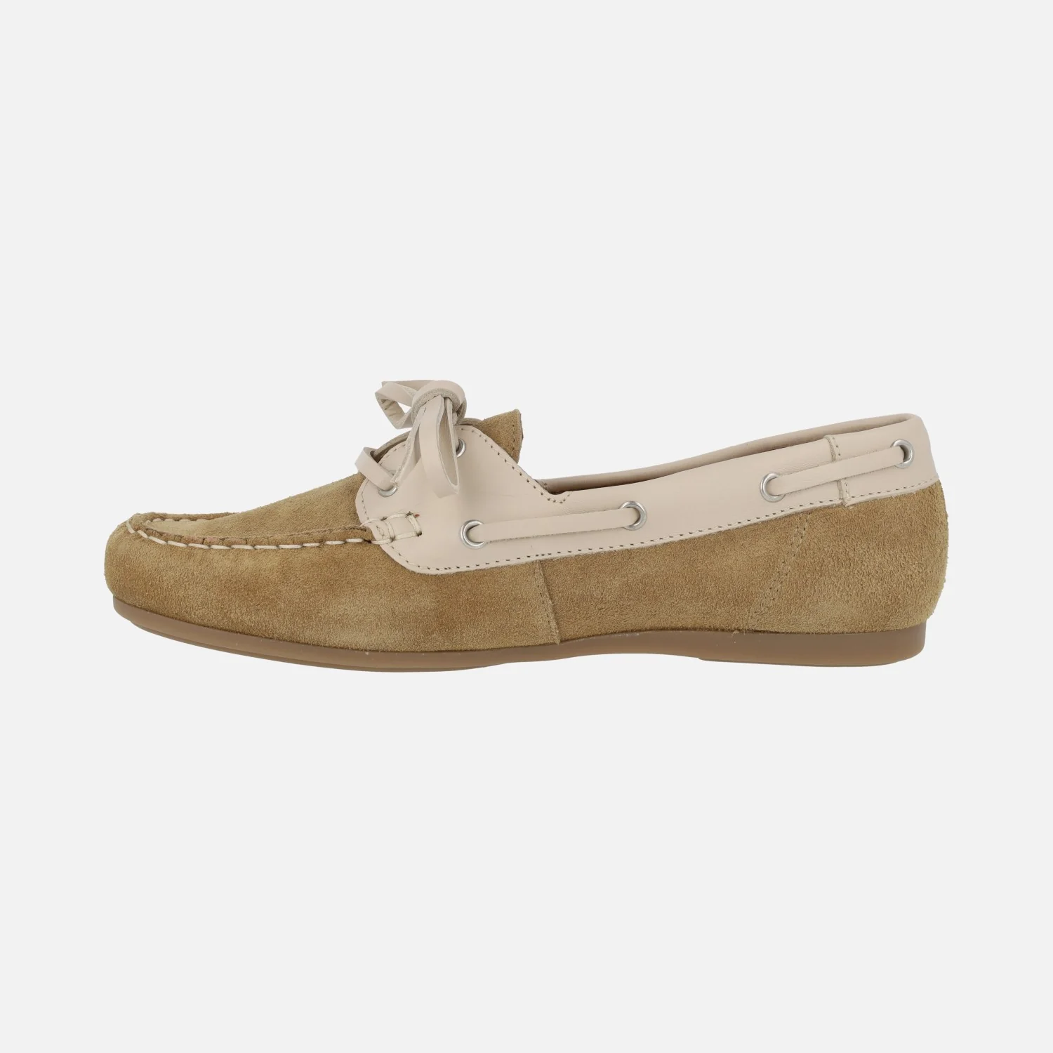Zapatos náuticos de serraje y piel con cierre de cordones - Image 4