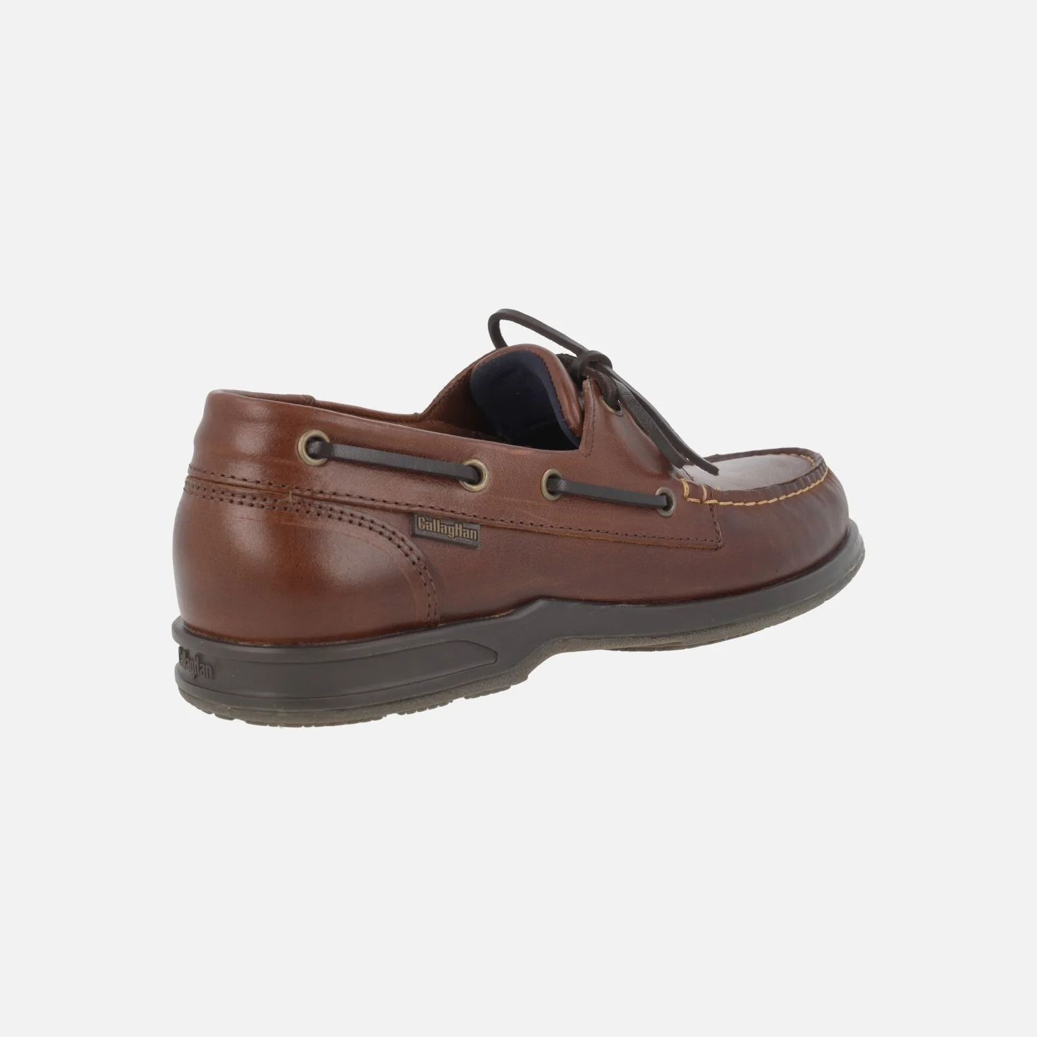 Zapatos náuticos para hombre en piel marrón - Image 3