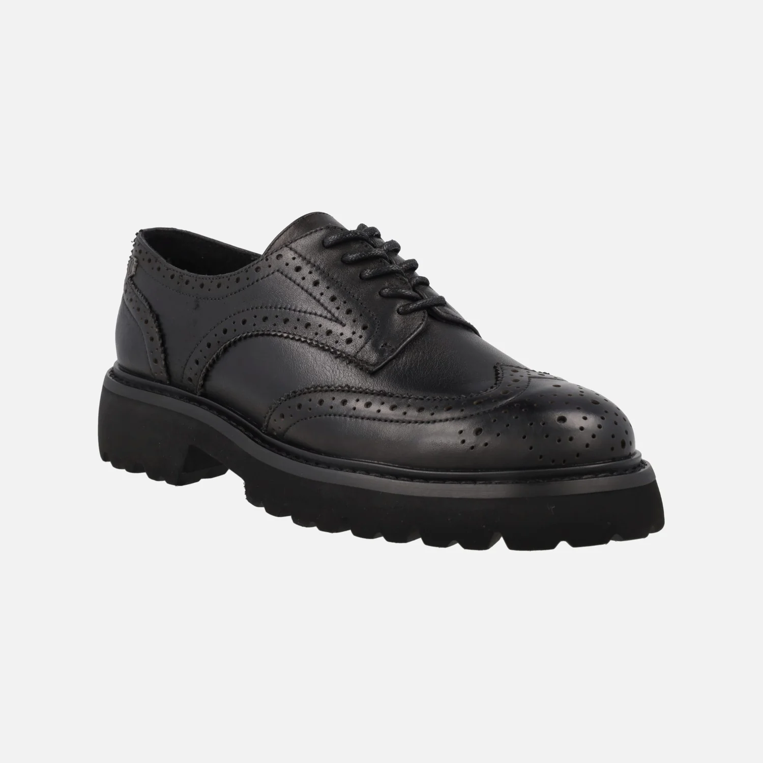 Zapatos negros de piel con cordones y pala vega Carmela - Image 2