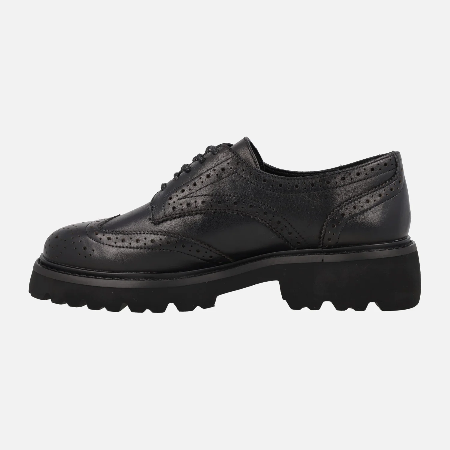 Zapatos negros de piel con cordones y pala vega Carmela - Image 4