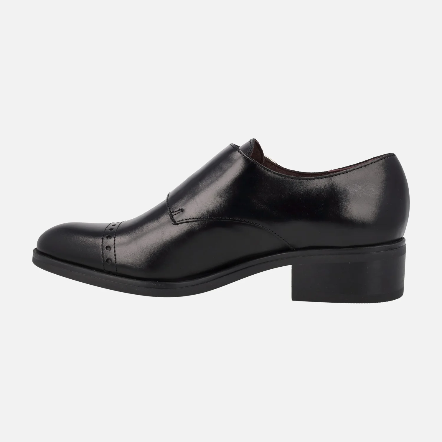 Zapatos negros de piel con hebillas para mujer - Image 4