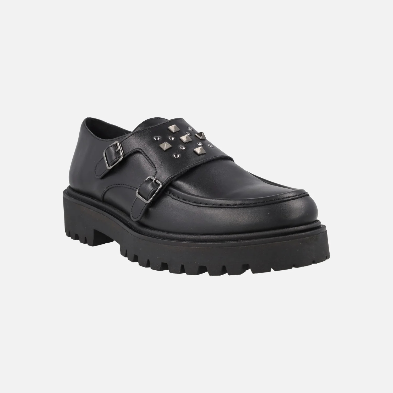 Zapatos negros de piel con hebillas y tachas - Image 2