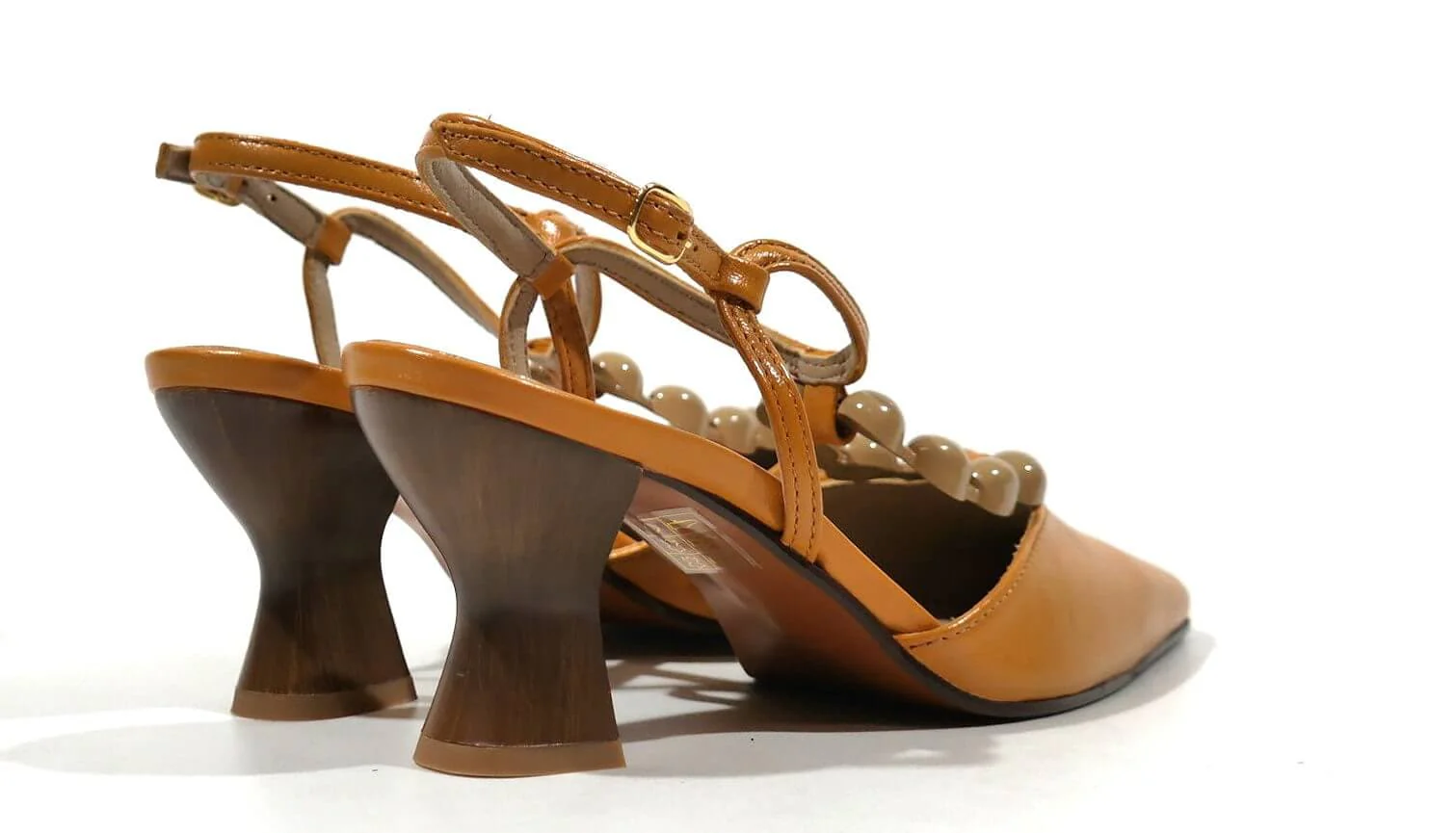 Zapatos Nicoletta en piel cuero con adorno de pasta - Image 6