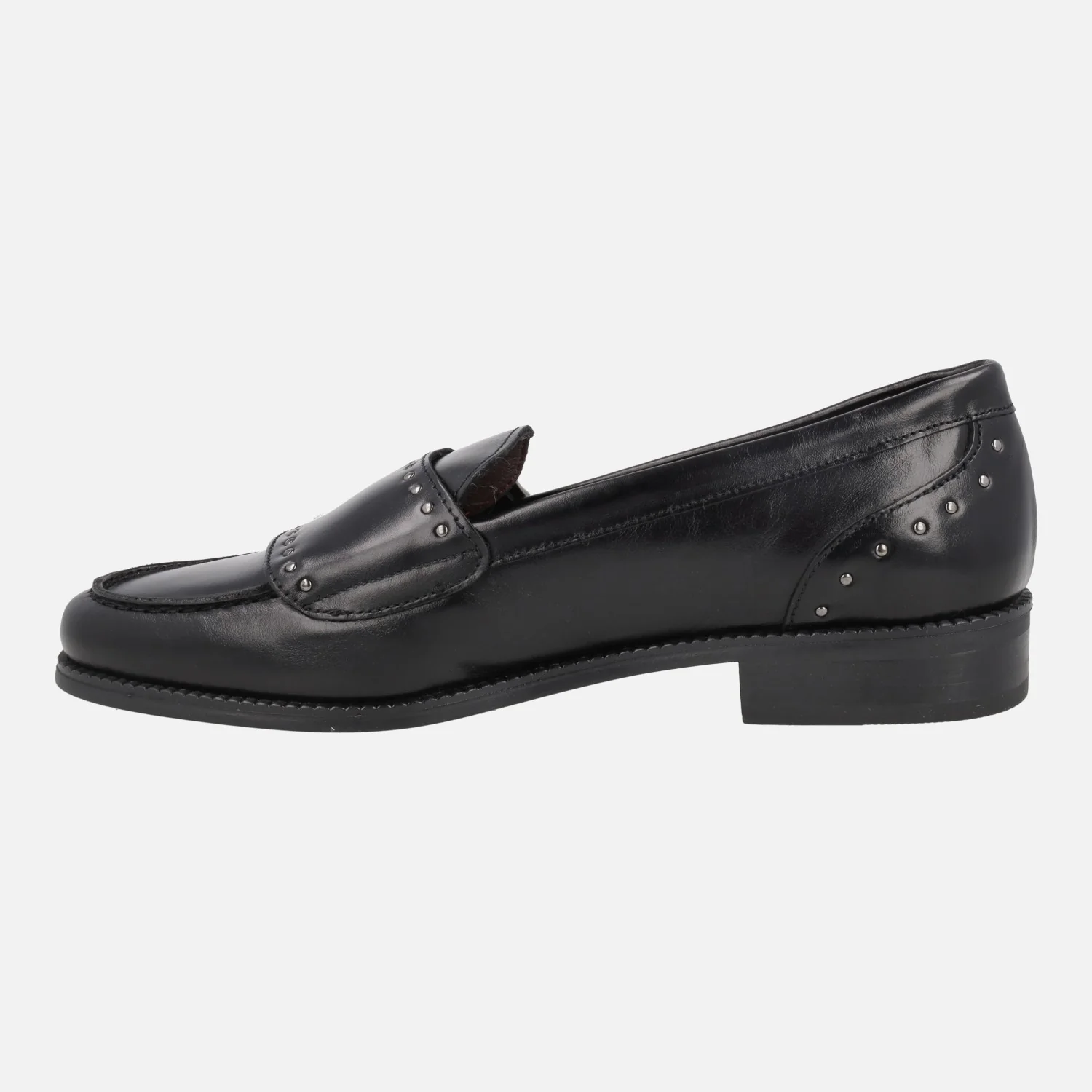 Mocasines de piel para mujer con hebillas y tachuelas - Image 3
