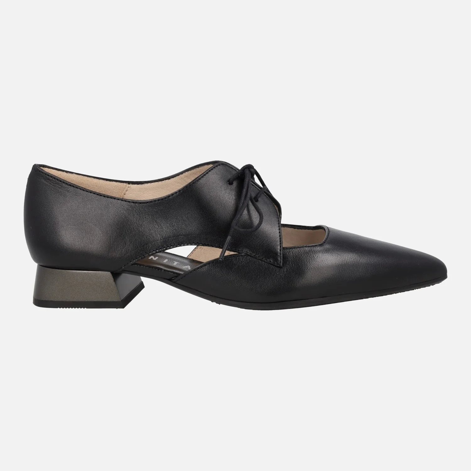 Zapatos planos de cordones Dalí en piel negra