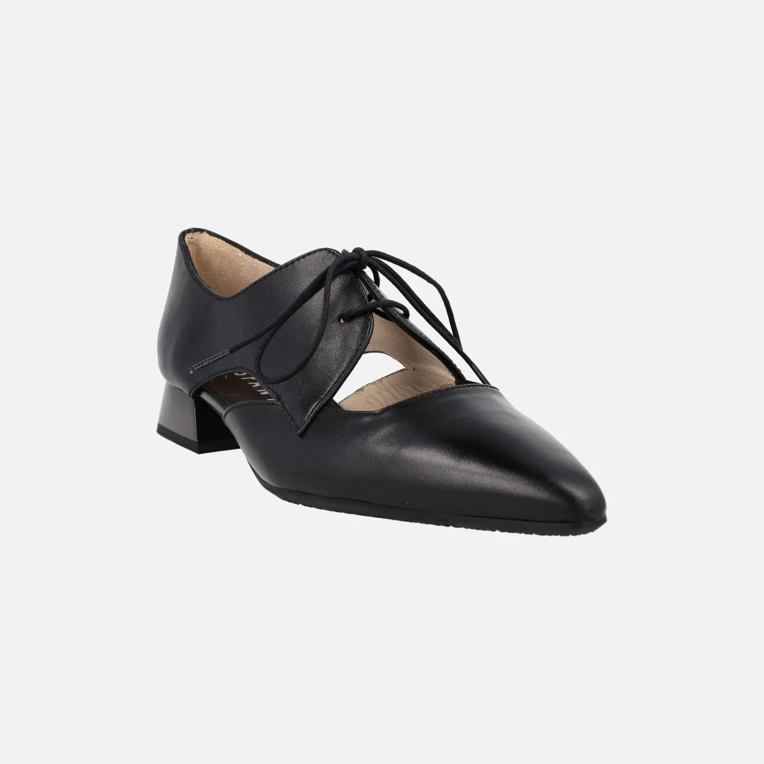Zapatos planos de cordones Dalí en piel negra - Image 2