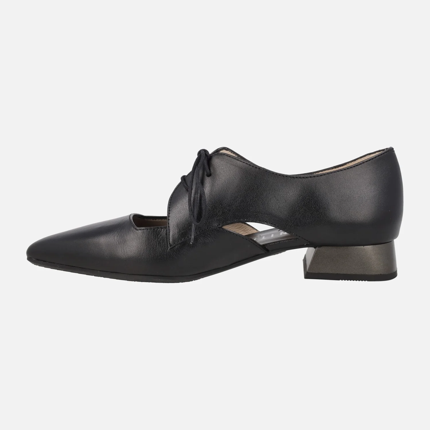 Zapatos planos de cordones Dalí en piel negra - Image 3